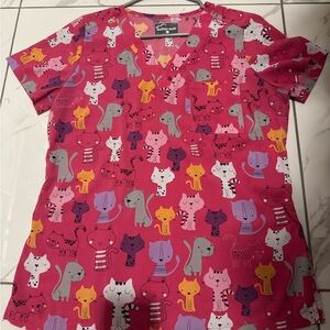 Butter-Soft Pink Cat Print Top